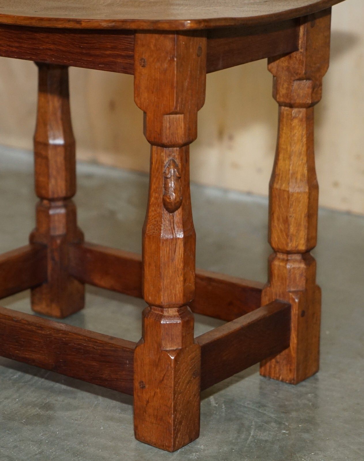 Fine Pair Of Rtestored Original 1930's Burr Oak Robert Mouseman Thompson Stools photo 5450.0