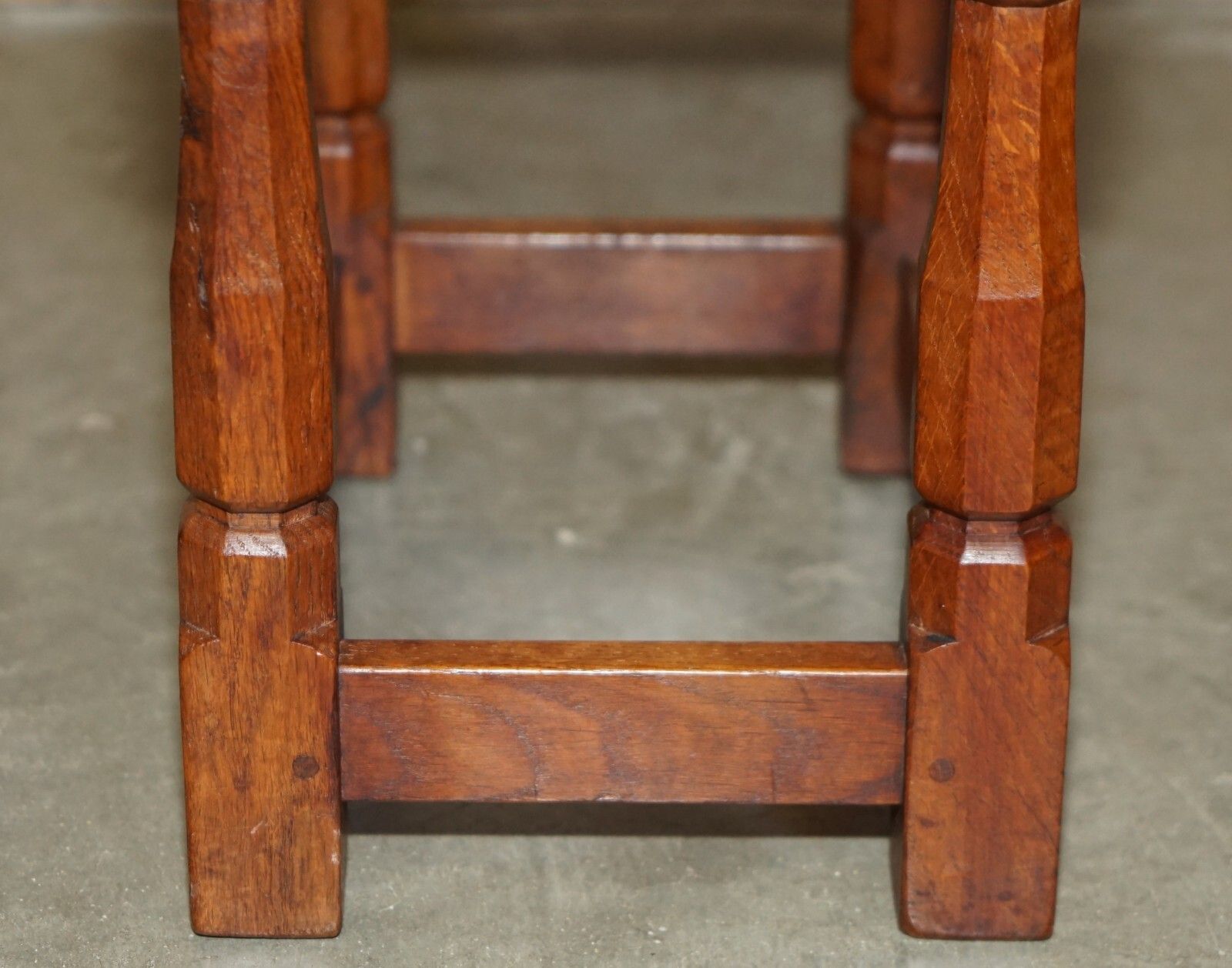 Fine Pair Of Rtestored Original 1930's Burr Oak Robert Mouseman Thompson Stools photo vintage