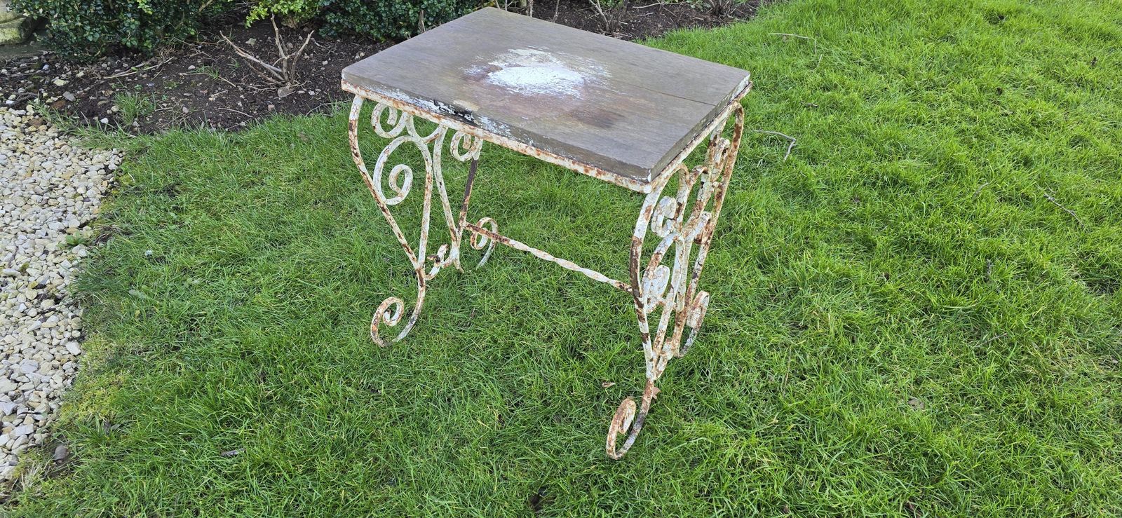 Antique Strapp Work Garden Table photo furniture