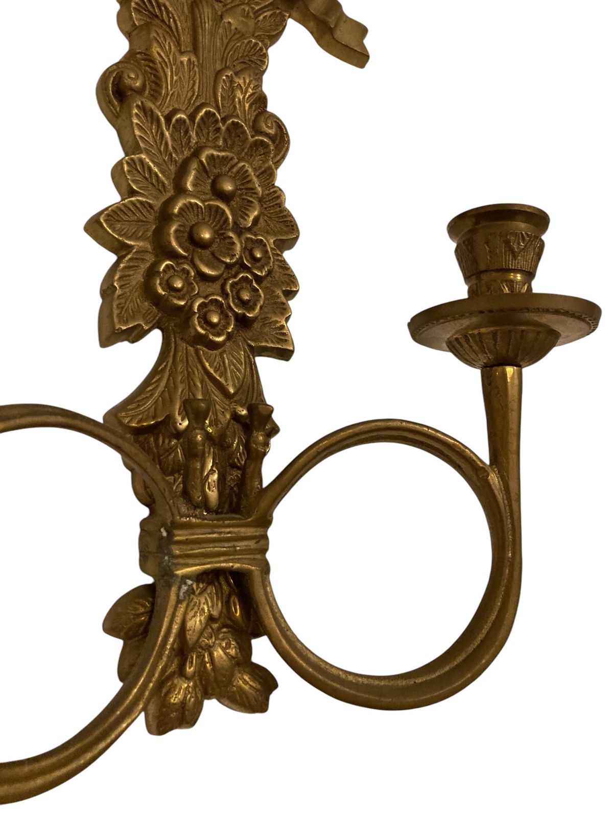 Pair Of Italian Brass Wall Sconces, Candelabra photo Home Decor