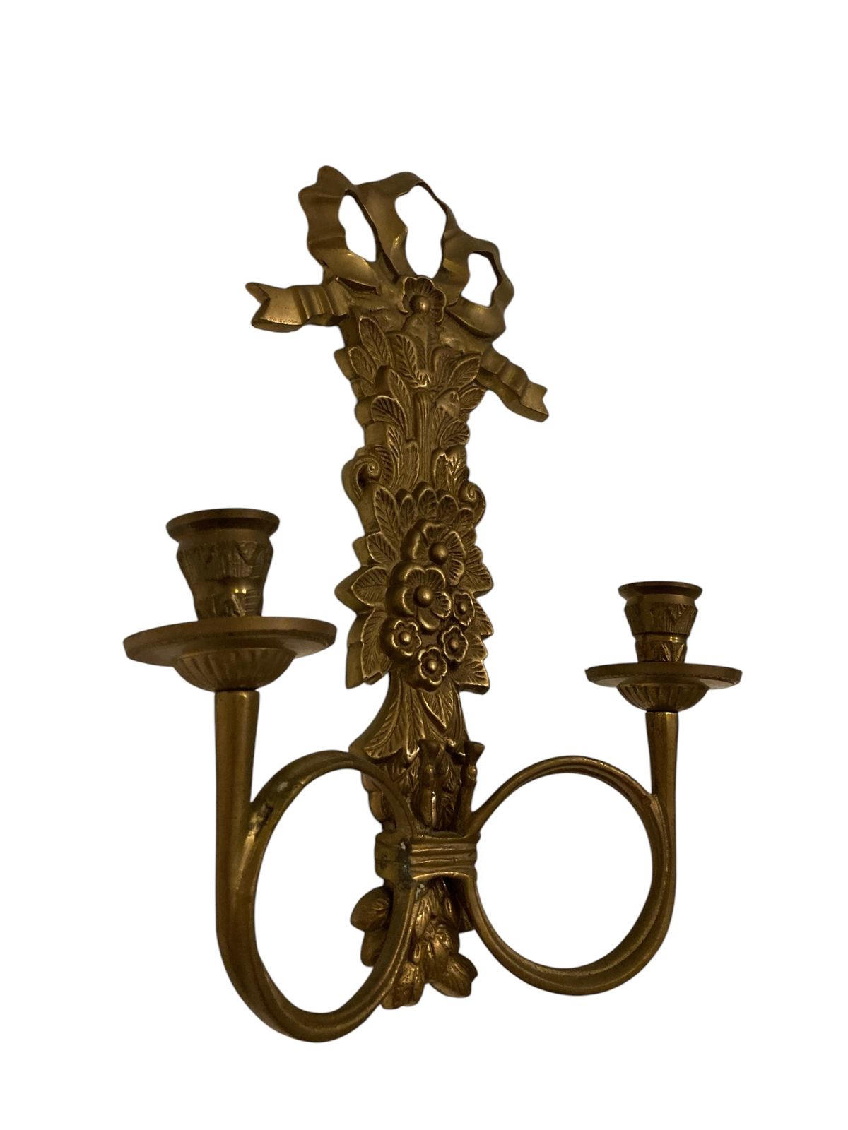 Pair Of Italian Brass Wall Sconces, Candelabra photo 195.0