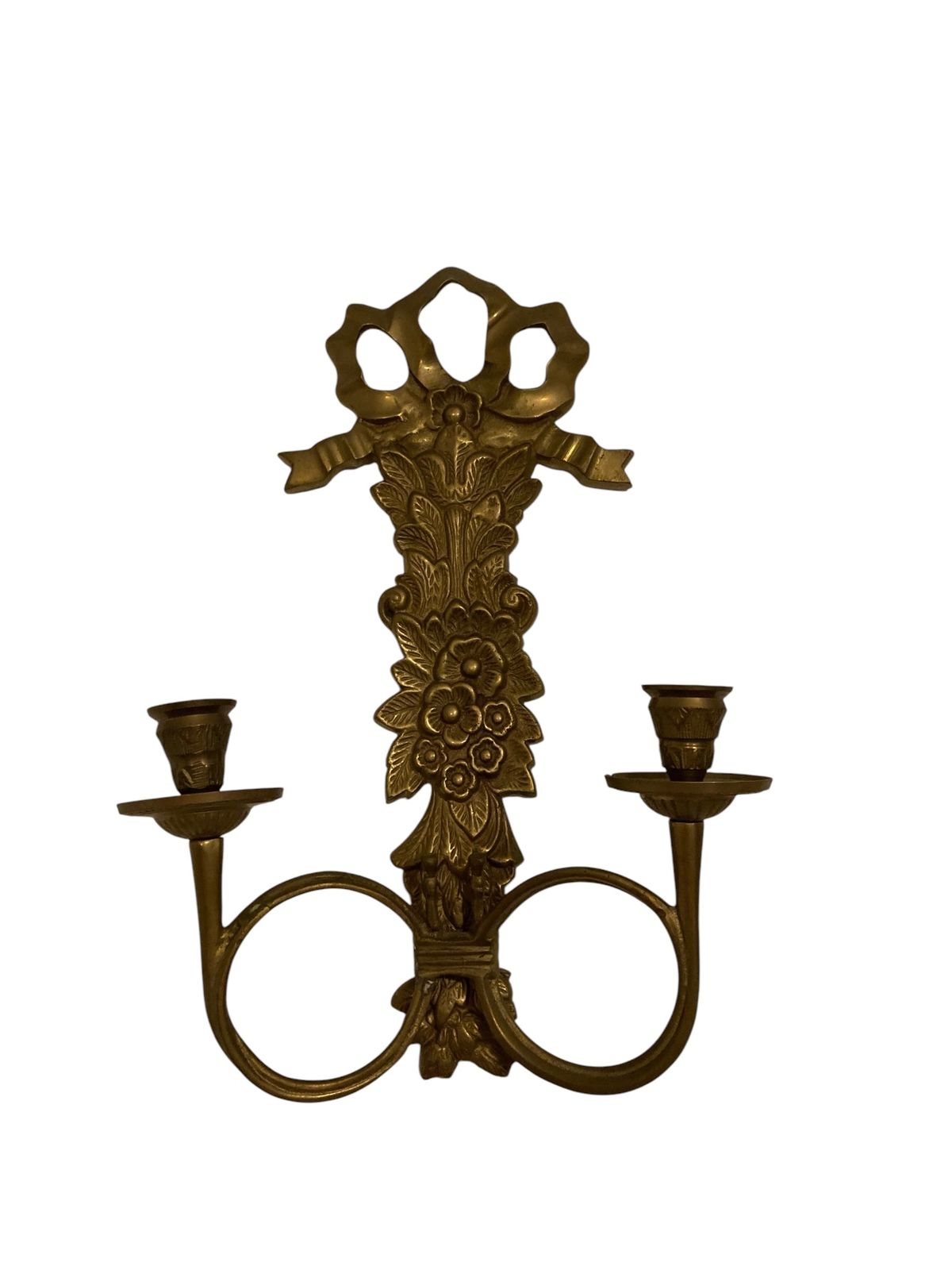 Pair Of Italian Brass Wall Sconces, Candelabra photo buy