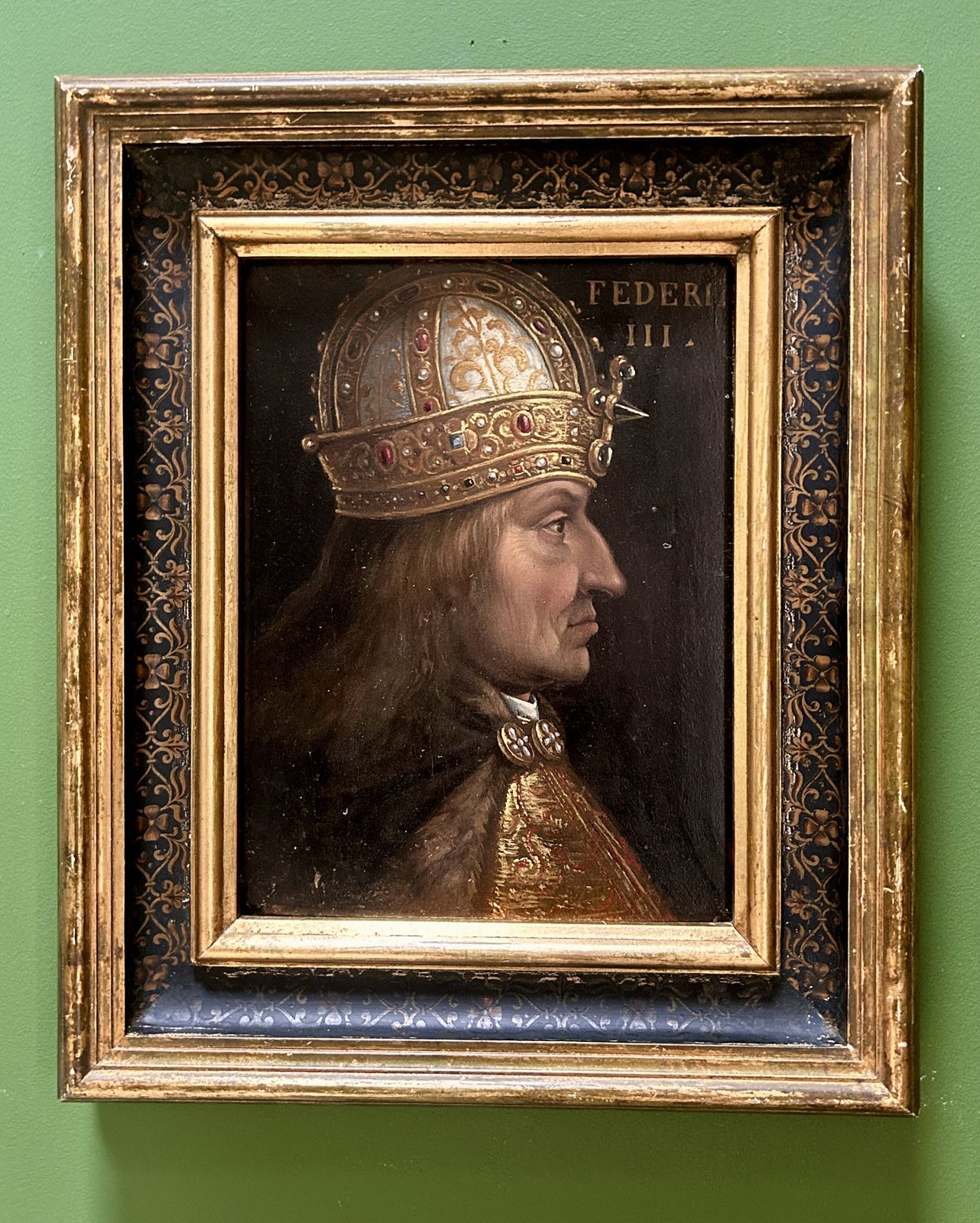 Oil On Board Portrait Of Emperor Frederic III By Circle Or School Of Hans Burgkmair The Older (1473 – 1531)