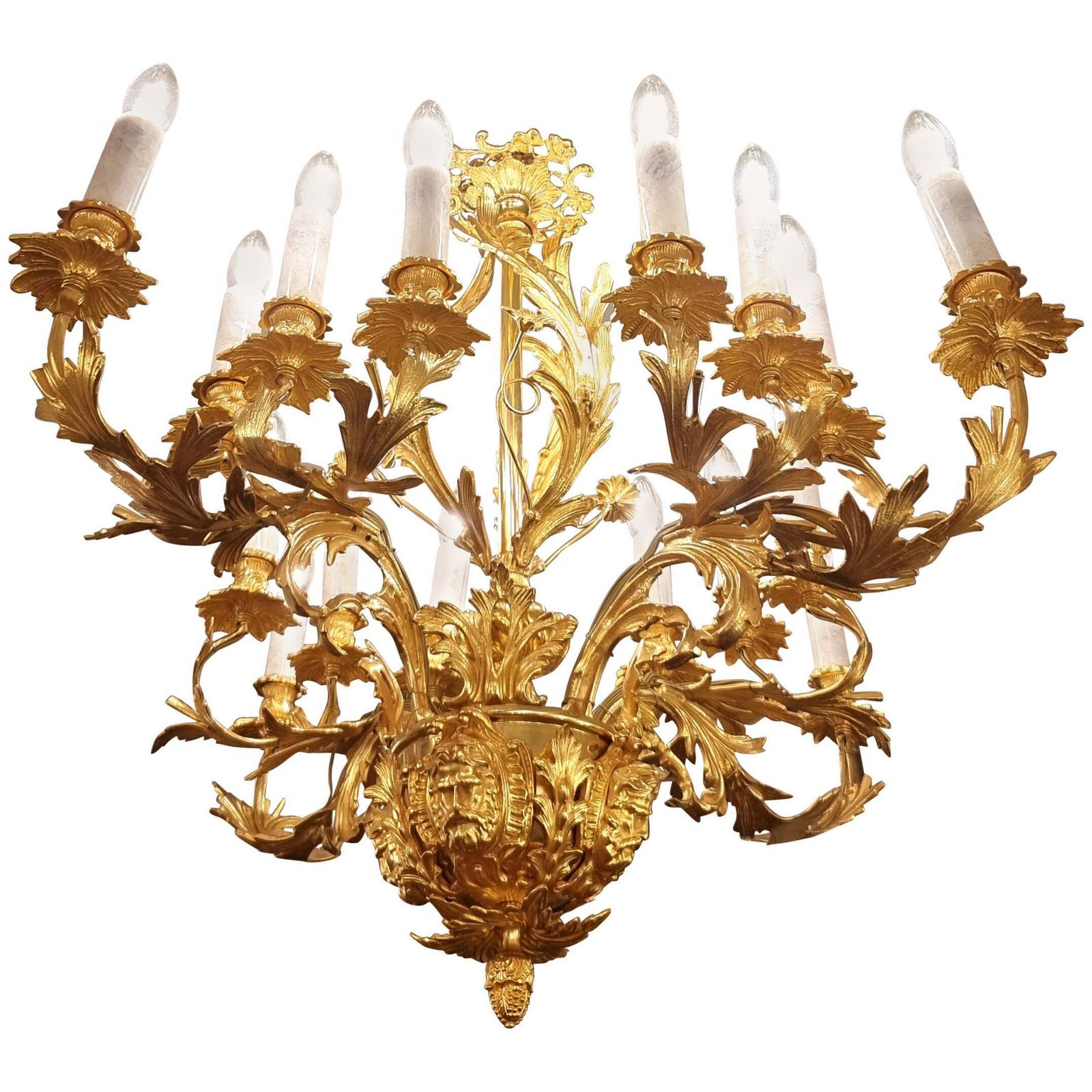 Excellent French Rococo Gilt Bronze Chandelier