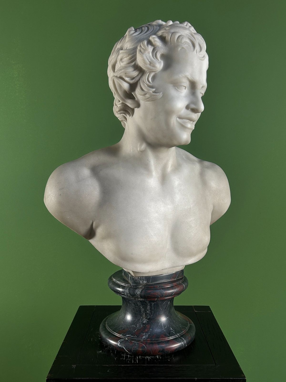 19th Century Italian Marble Bust Of The Albani Faun