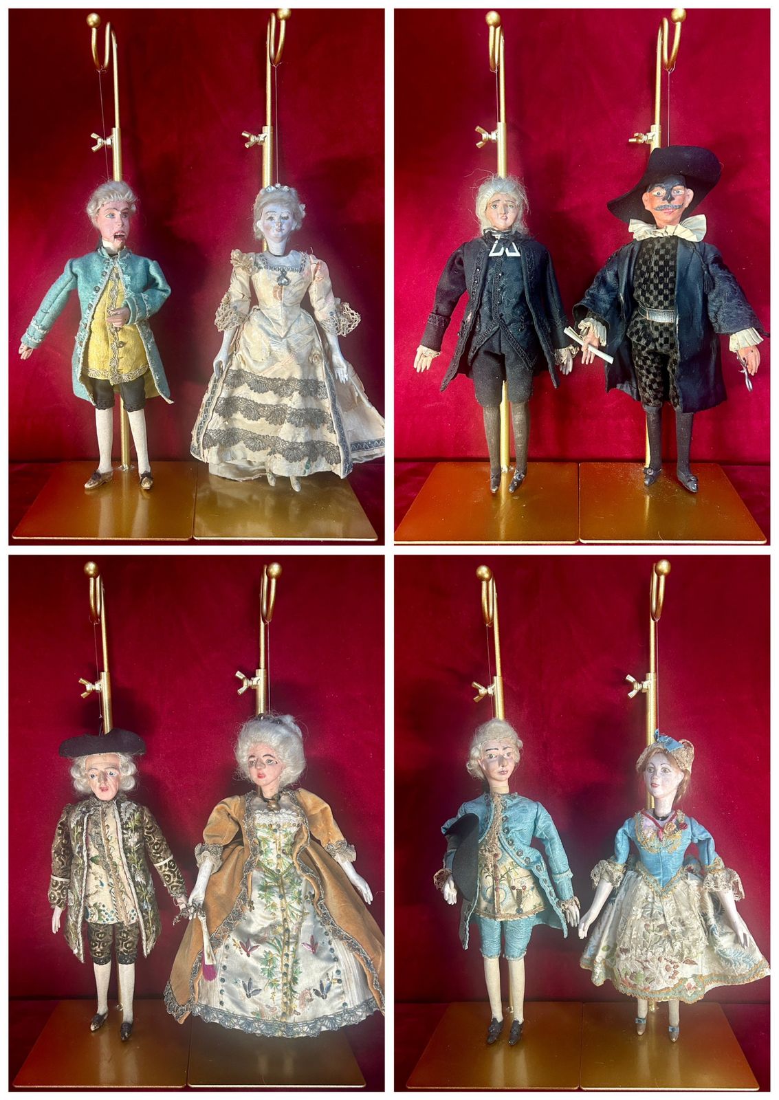 Very Rare Museum Quality Collection Of 16 Venetian Marionette Puppets From 18th Century Commedia Dell’arte Theatre Venice photo Home Decor