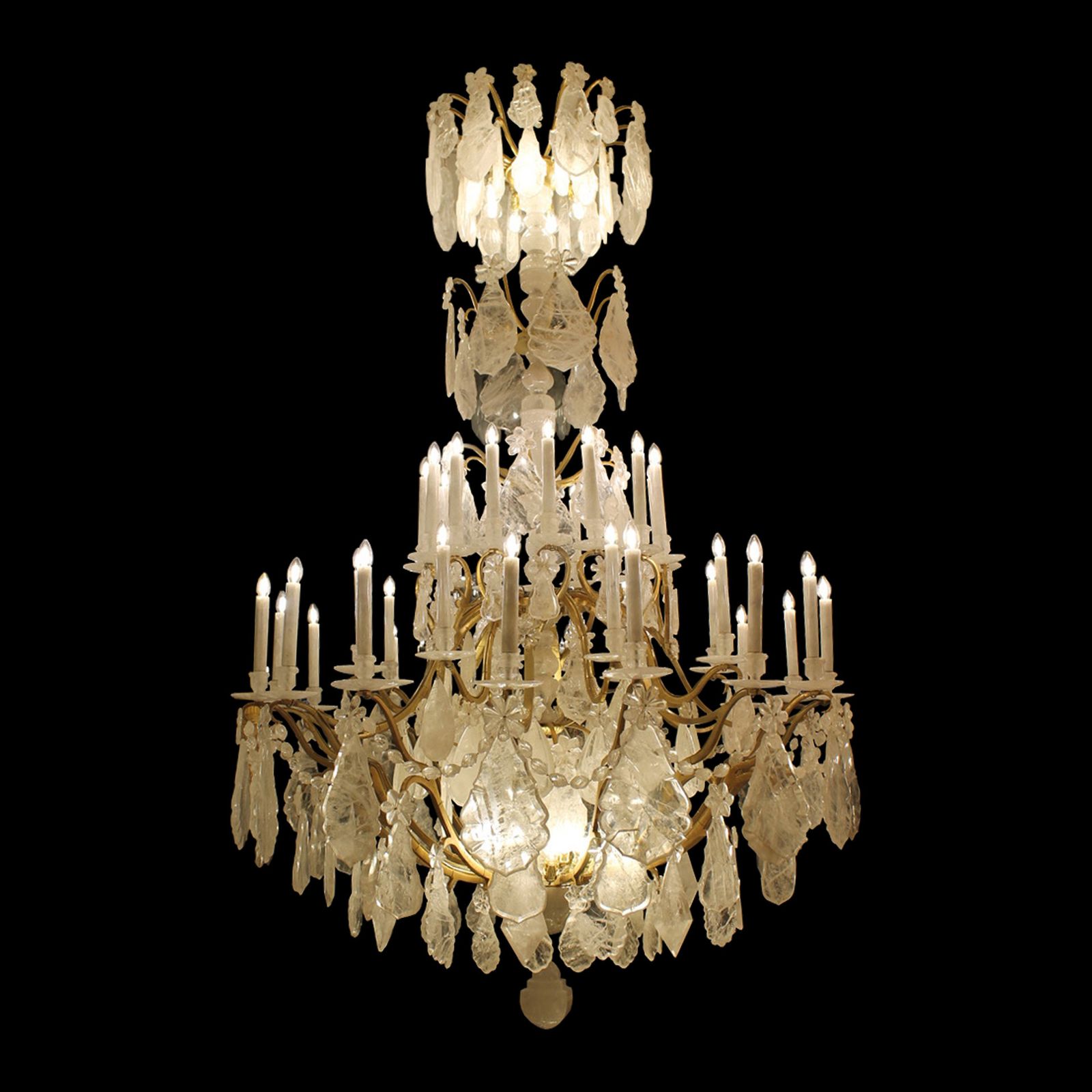 Unique Single   Imposing Rock Crystal Louis XV Style Cage Chandeliers H300cm W180cm photo furniture