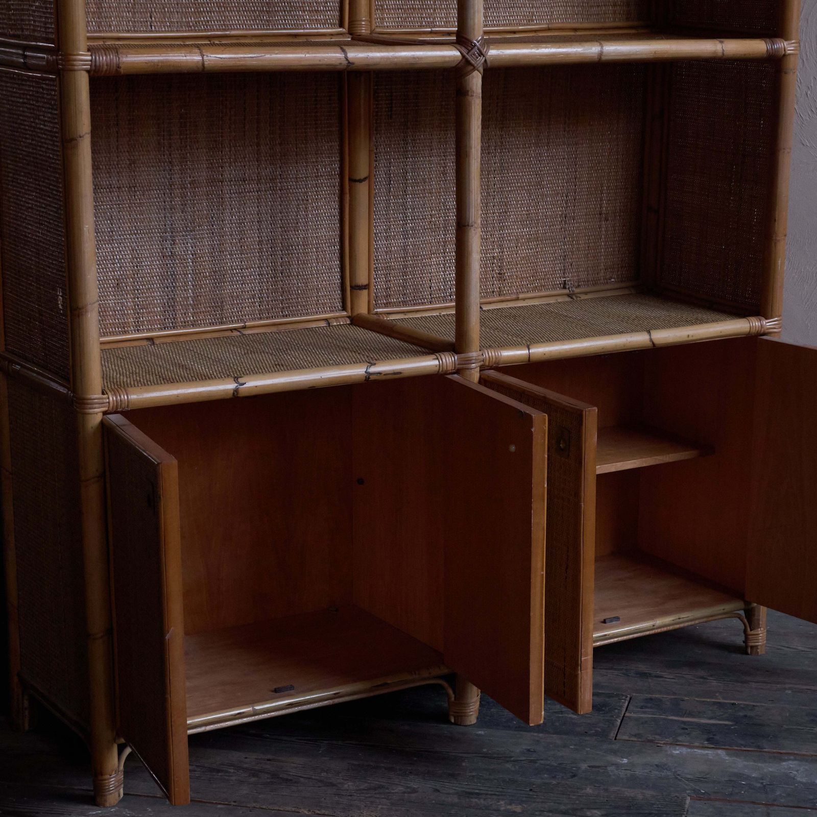 Bamboo Shelving Unit   Attributed To Dal Vera