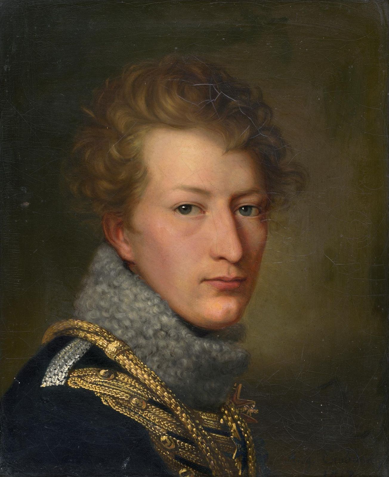 Oil Painting Of Prussian Hussar Officer By August Von Der Embde 1817