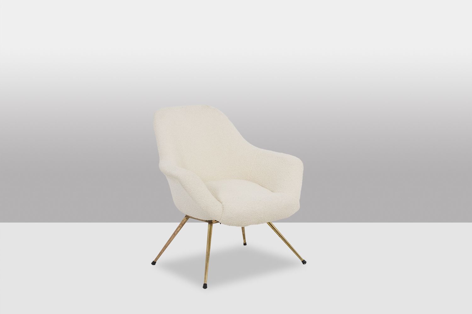 Pair Of Cocktail Armchairs In Golden Brass. 1960’s. photo 3600.0