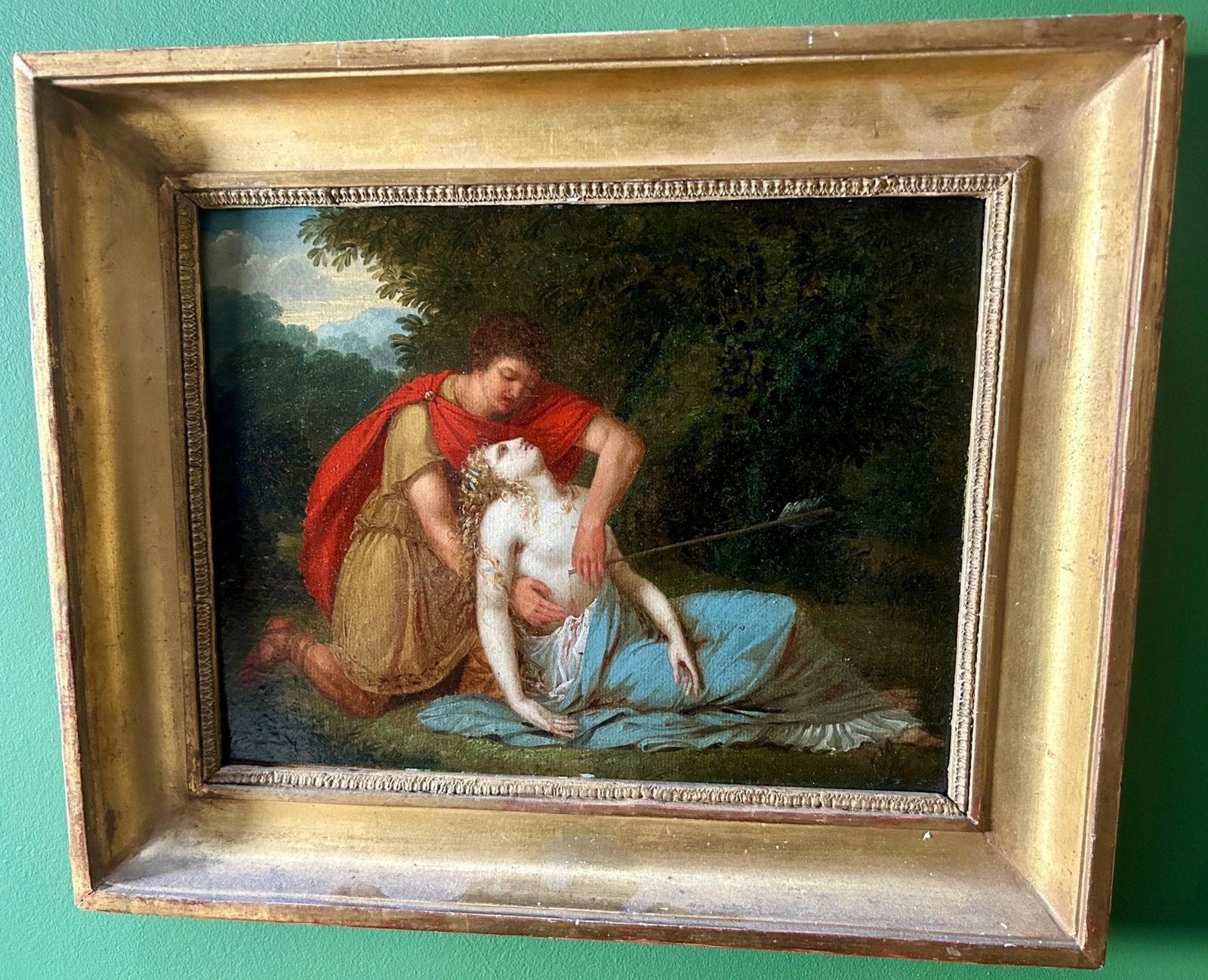 photo for sale 19th Century Oil Painting Attributed To Charles Meynier   Morte De Procris (The Death Of Procris)