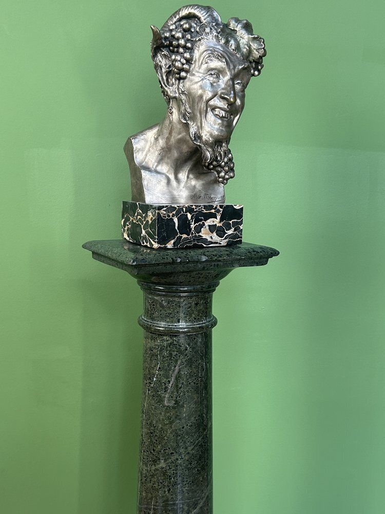 photo buy French Antique Bronze Bust Of A Satyr / Faun By Alix Marquet   1914