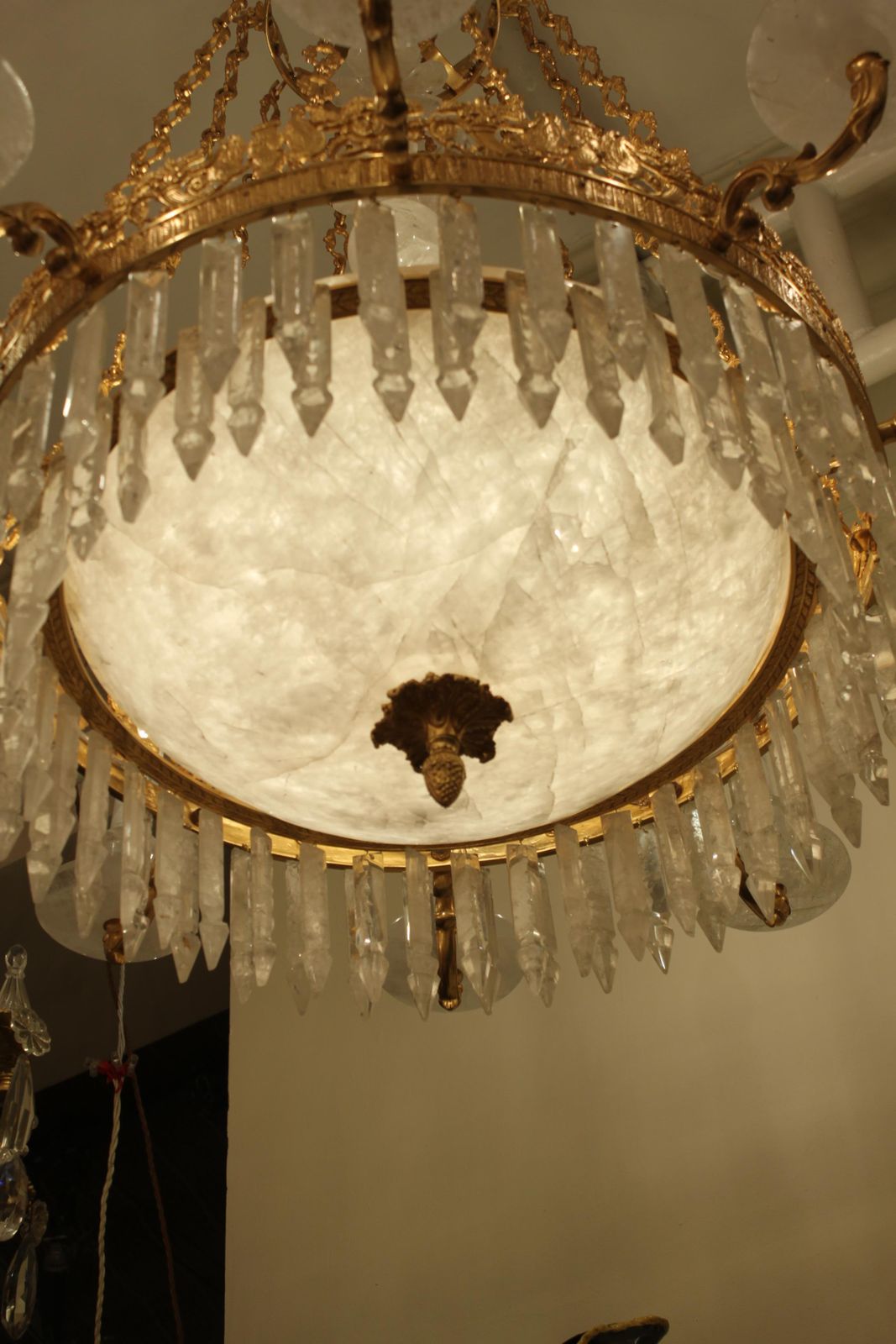 XIX Century Empire Round Rock Crystal Chandelier photo buy