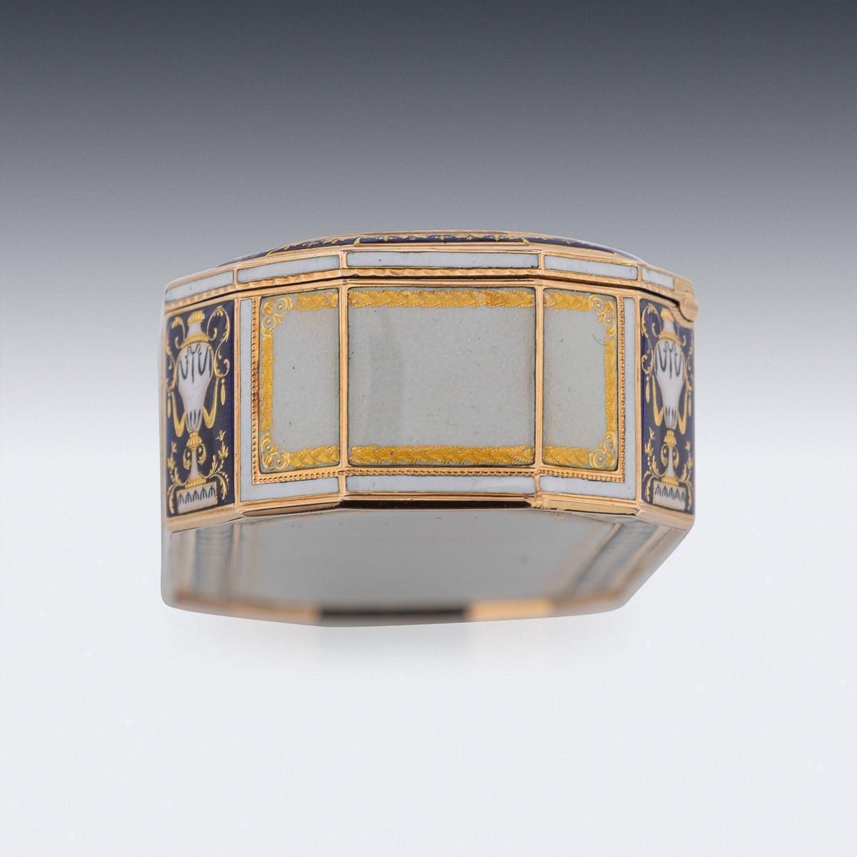 18th Century German 18k Gold & Enamel Snuff Box, Freres Jordan, Hanau C.1790 photo vinterior