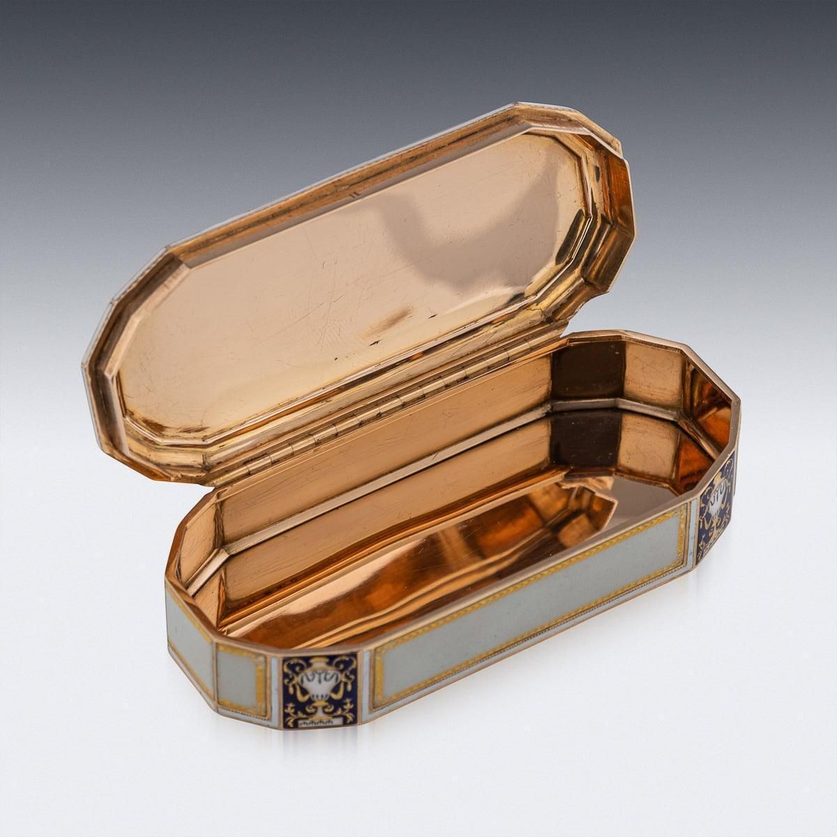 photo furniture 18th Century German 18k Gold & Enamel Snuff Box, Freres Jordan, Hanau C.1790