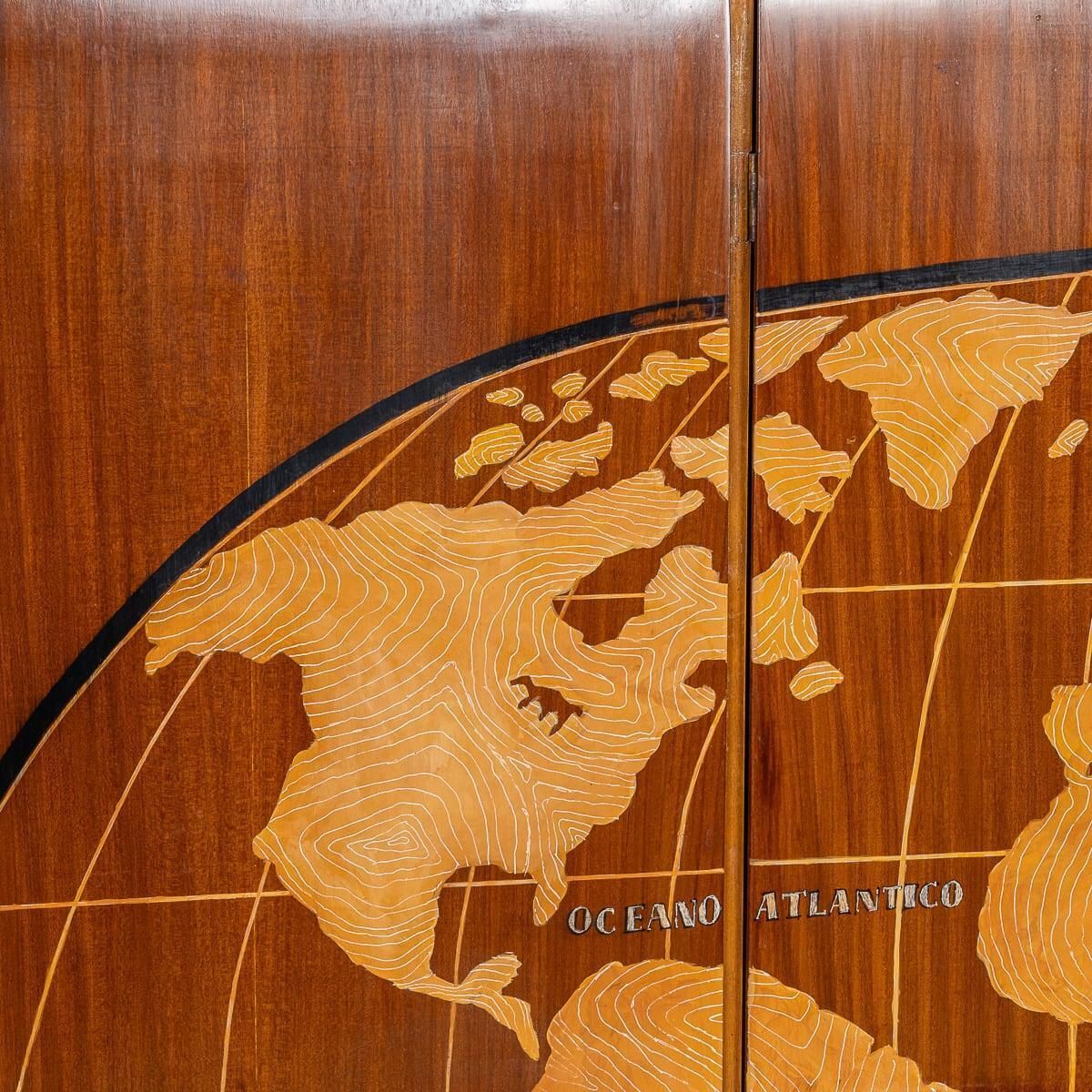 Furniture 20th Century Italian Stylised "Map Of The World" Cabinet C.1950 photo