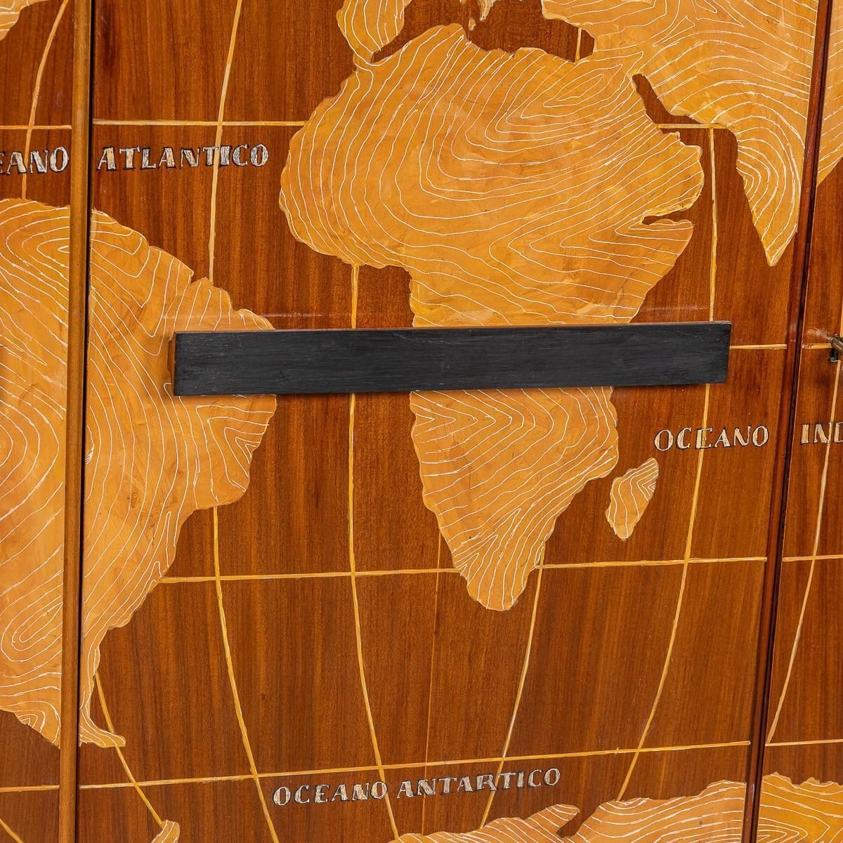 photo buy 20th Century Italian Stylised "Map Of The World" Cabinet C.1950