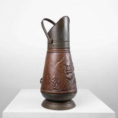 Copper Umbrella Stand With Embossed Image Of Rubbens, France, 1900s