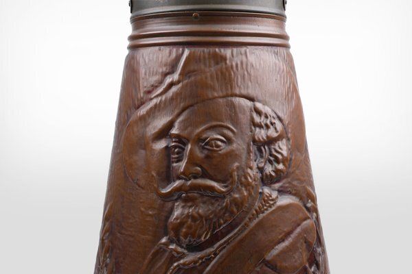Copper Umbrella Stand With Embossed Image Of Rubbens, France, 1900s photo for sale
