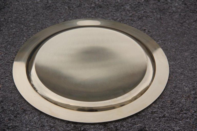 Round Gold Tray Bar Solid Brass Engraved Cane Motif Italian Design Plate photo Home Decor