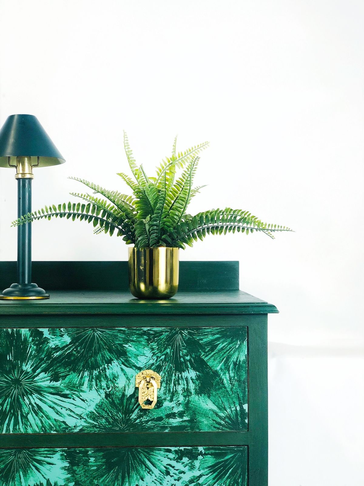 photo furniture Faux Malachite Hand Painted Vintage Two Drawer Chest