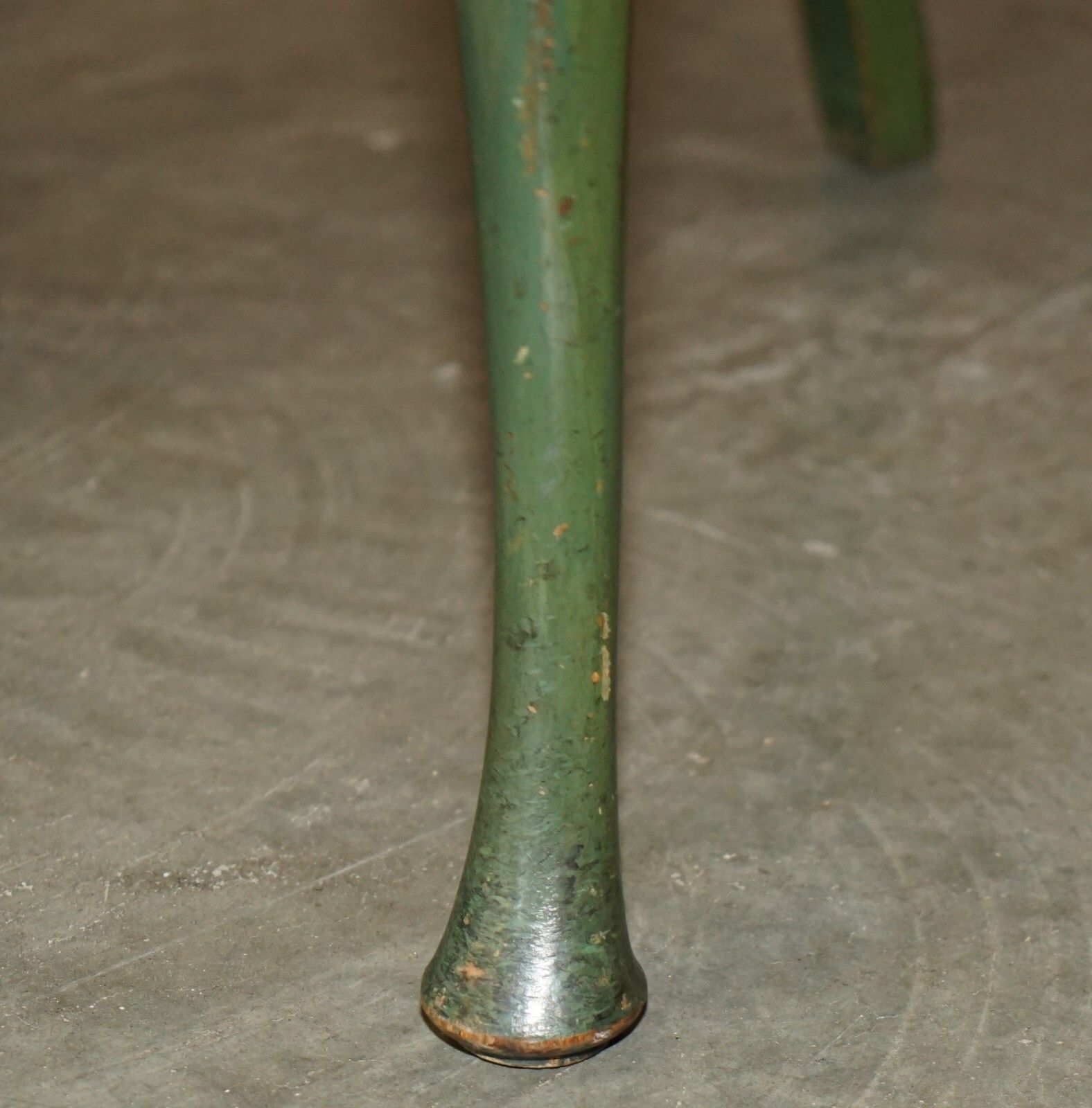 1350.0 Pair Of Antique Painted Finish Chinese Export Chinoiserie Green Side Chairs photo