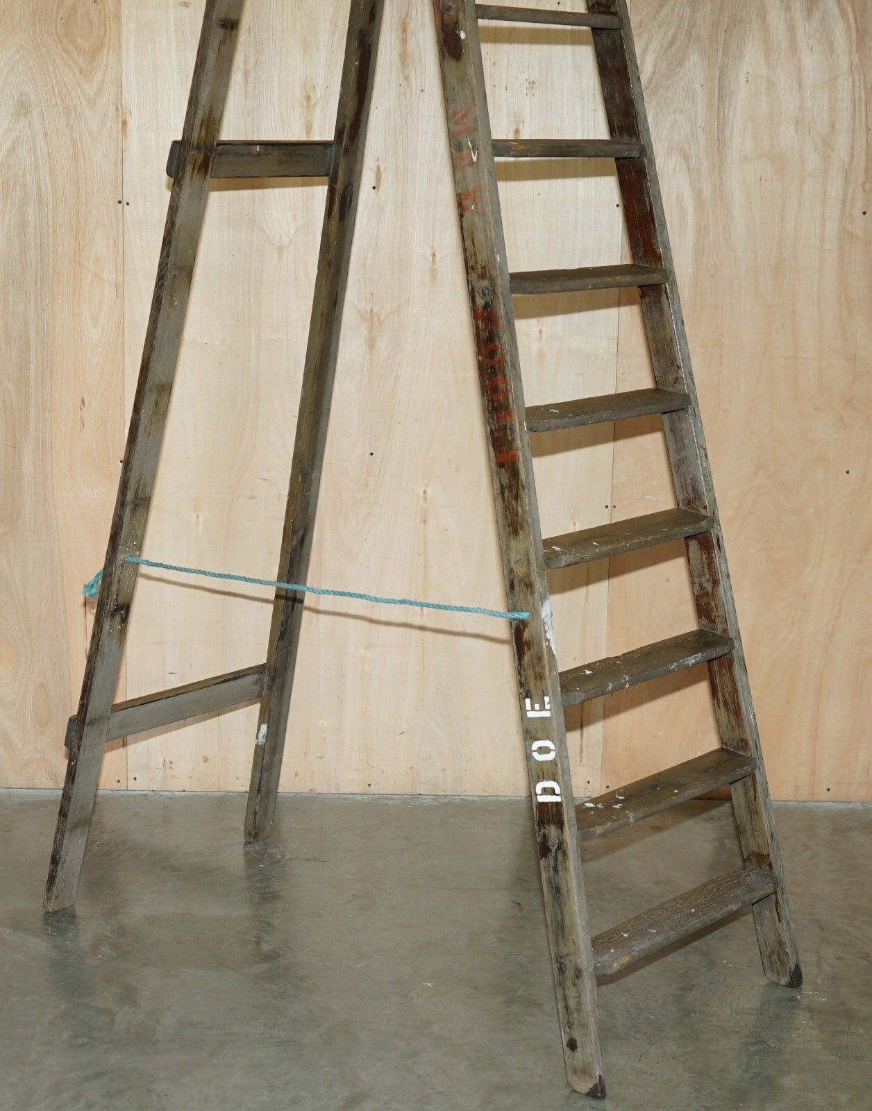 Huge 3+ Meter Tall Doe Ts73 Stamped Fruit Pickers Painters Antique 1880 Ladder photo furniture