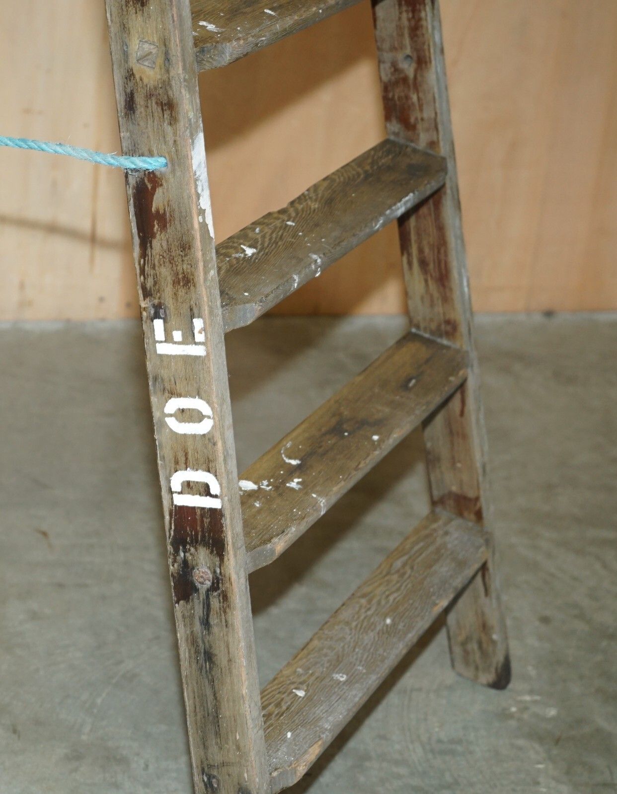 Huge 3+ Meter Tall Doe Ts73 Stamped Fruit Pickers Painters Antique 1880 Ladder photo vintage