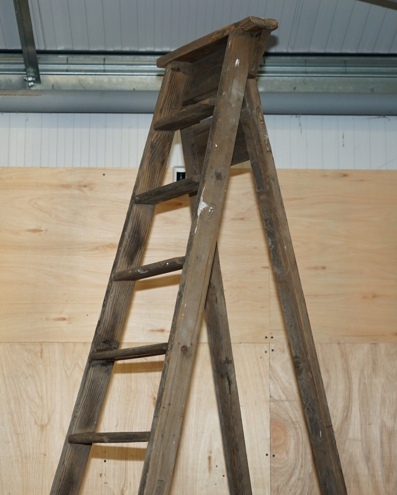 Huge 3+ Meter Tall Er Stamped For The Crown Estate Fruit Pickers Painters Ladder photo for sale