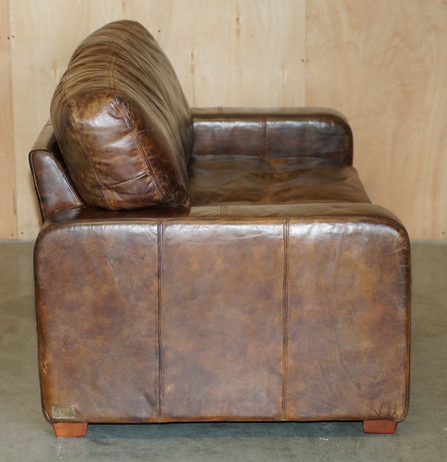 photo buy Stunning Heritage Biker Brown Leather Halo Soho Sofa Which Is Part Of A Suite