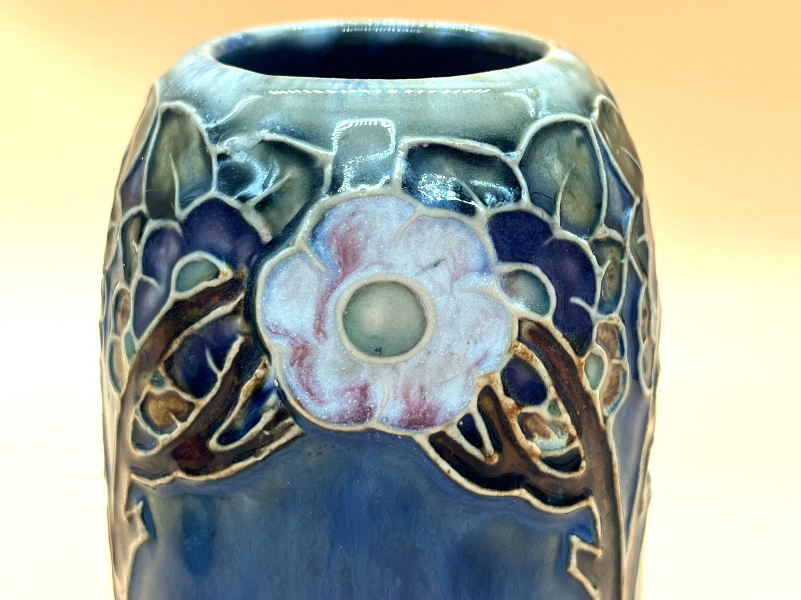 Antique Pair Of Lily Partington Royal Doulton Pottery Vases. 8724. C1900. photo furniture