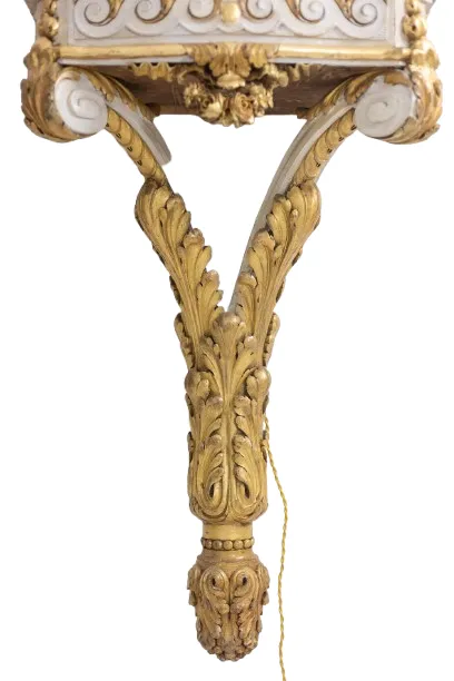 photo vintage Console In Gilded And Lacquered Wood In Louis XVI Style. Circa 1900.