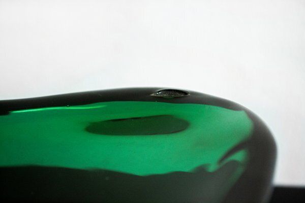Three Sculptural Vases In Green Glass From Empoli, 1960s, Set Of 3 photo 722.0