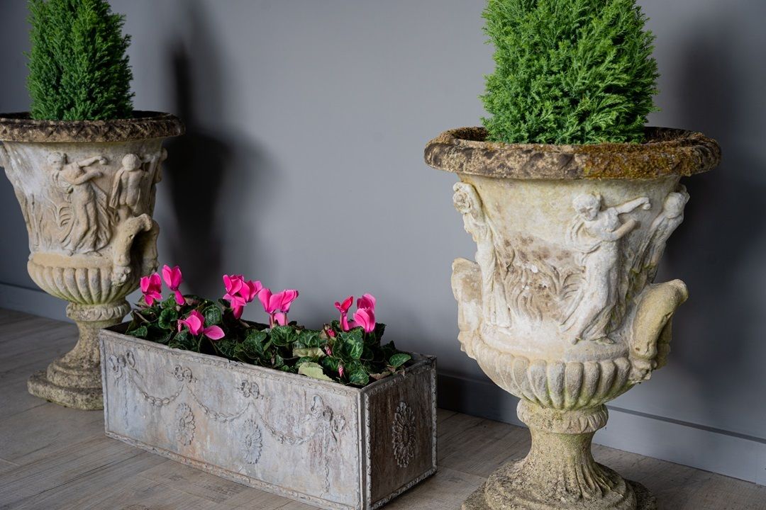 Antique Lead Rectangular Planter photo buy