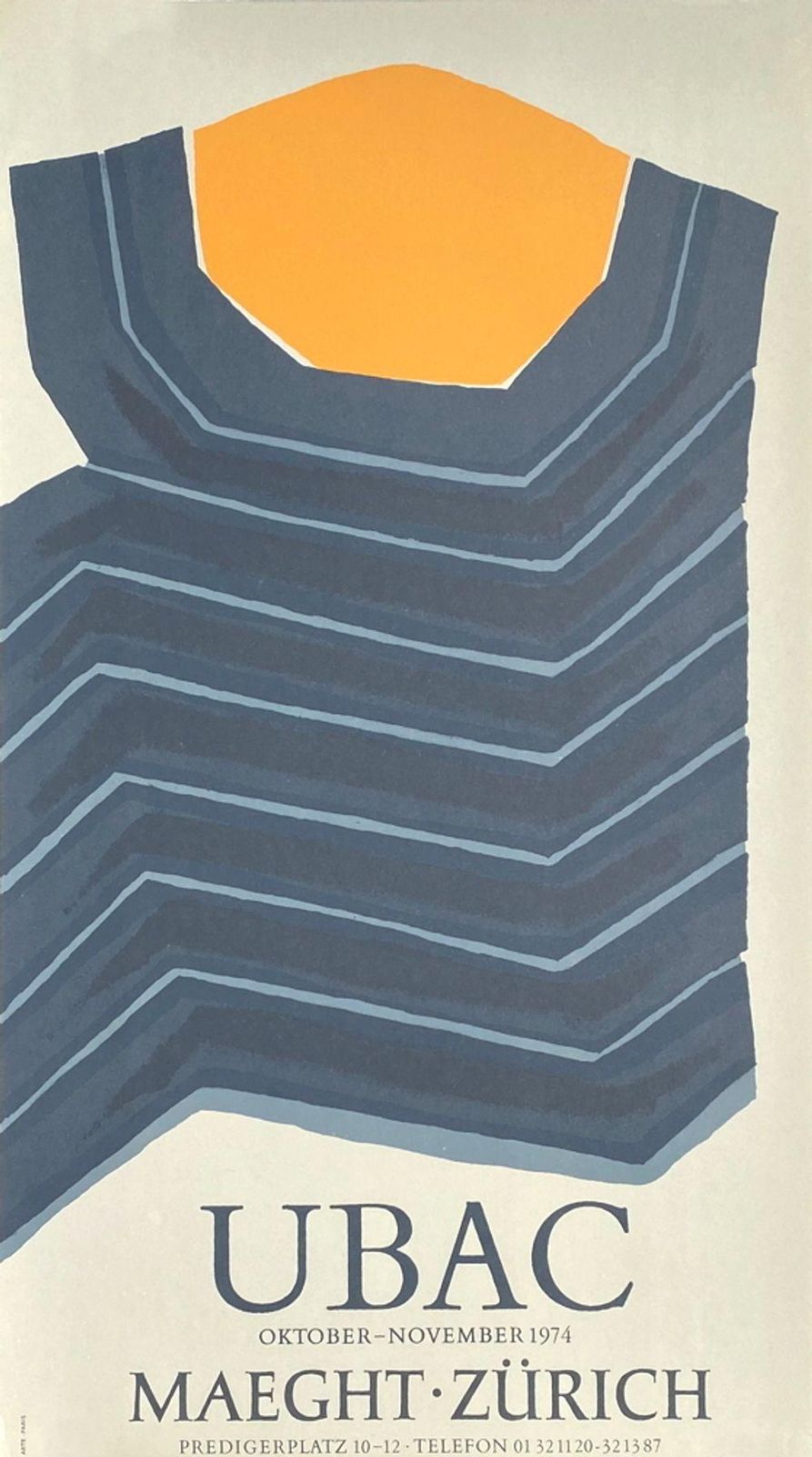 1974 Raoul Ubac Maeght Zürich Exhibition Lithograph Poster photo furniture