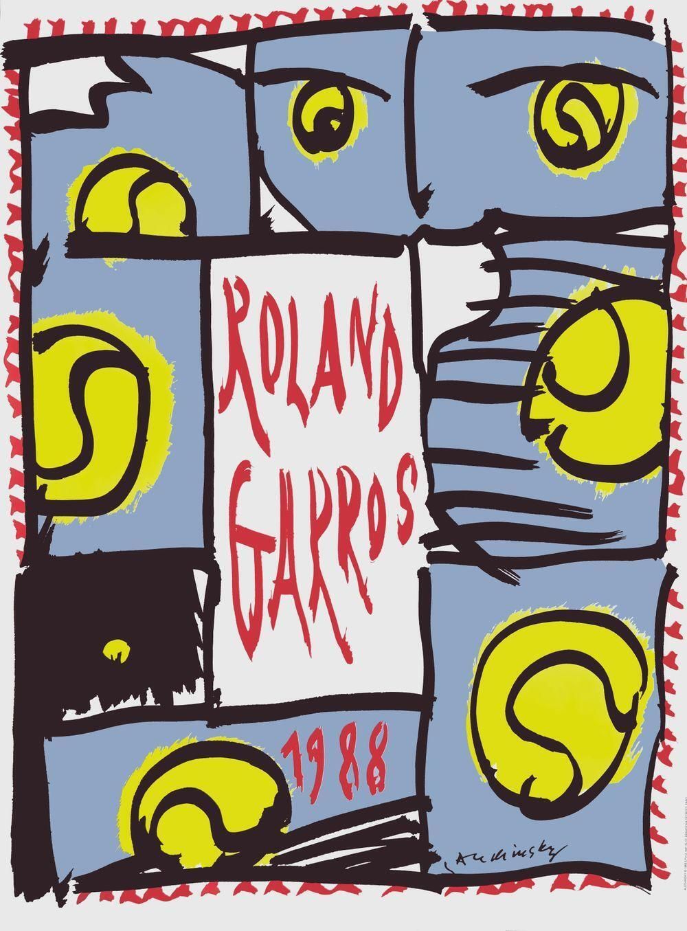 1988 Pierre Alechinsky Roland Garros Poster photo furniture