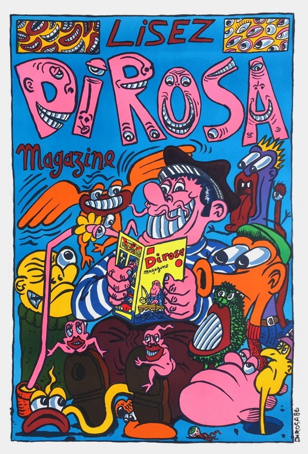 1986 Hervé Di Rosa Di Rosa Magazine Lithograph Poster photo furniture