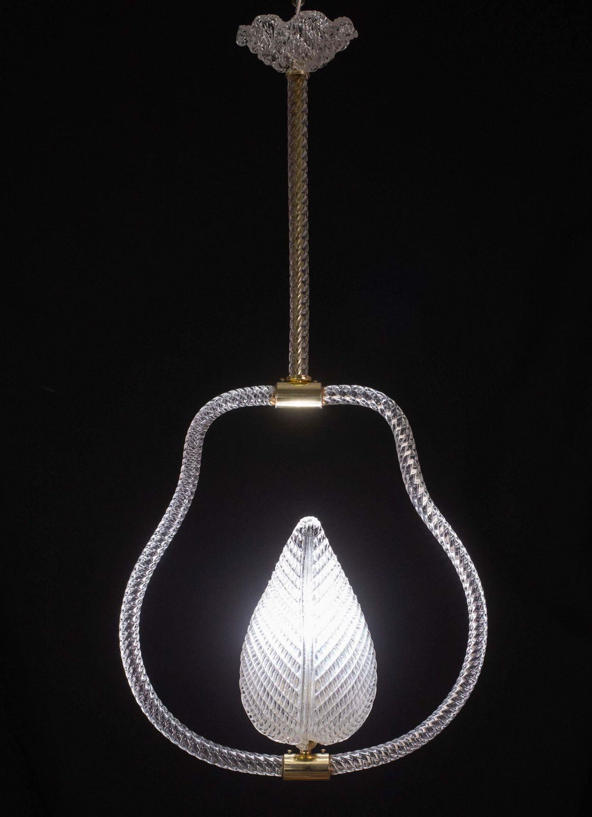 Trasparent Jewel Murano Glass Chandelier By Barovier E Toso, 1950s photo for sale