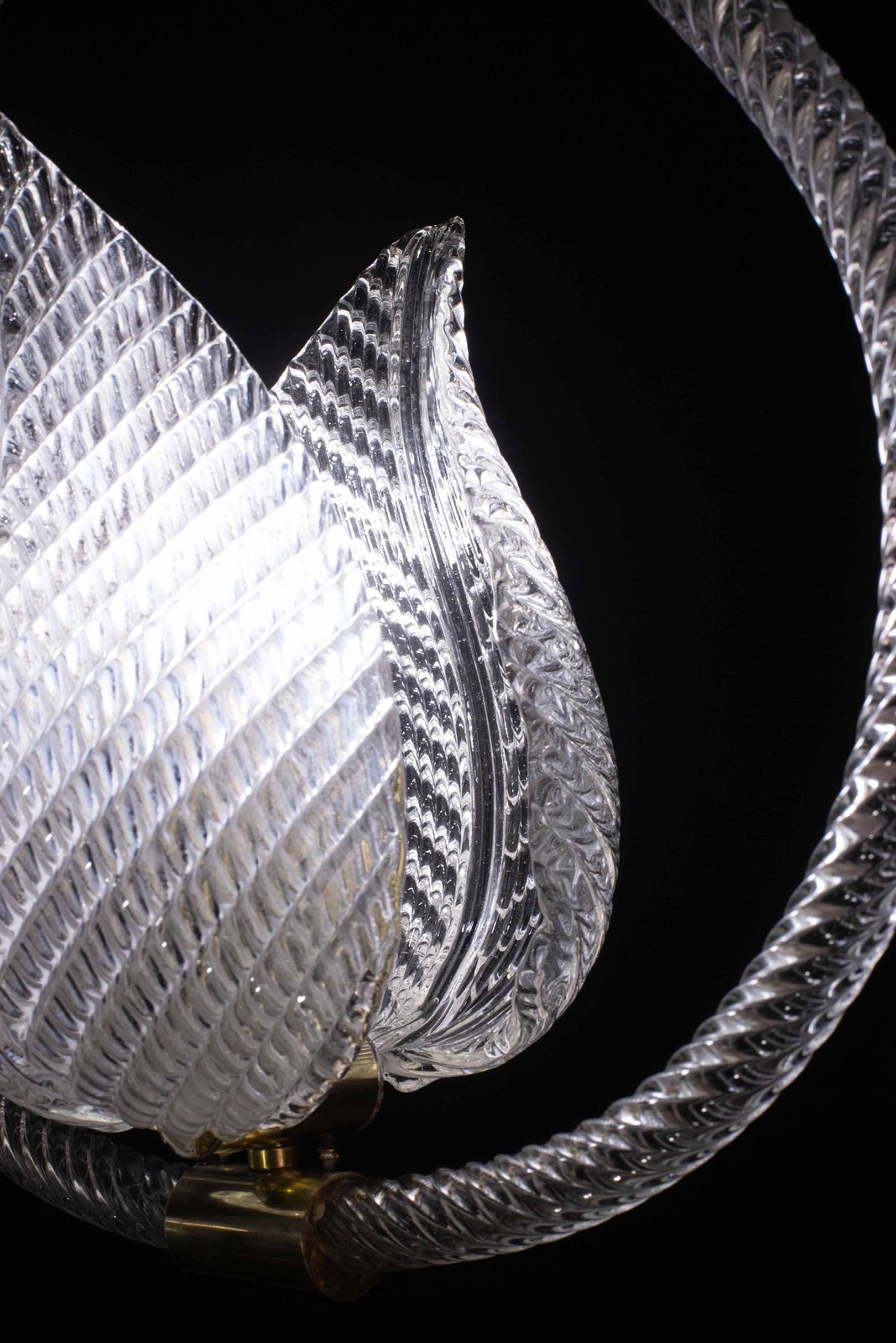 Trasparent Jewel Murano Glass Chandelier By Barovier E Toso, 1950s photo vinterior