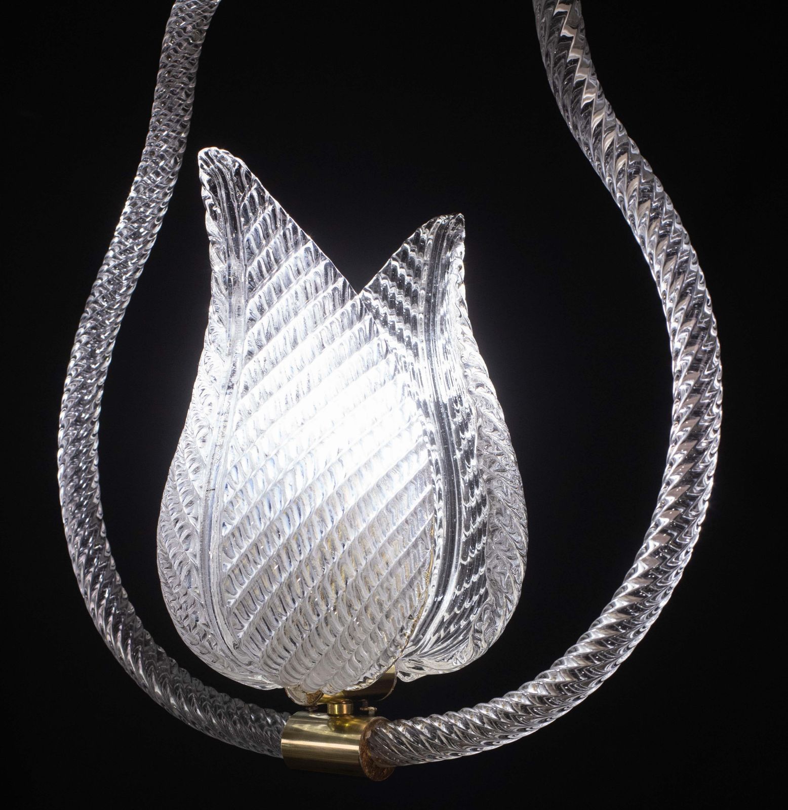 Lighting Trasparent Jewel Murano Glass Chandelier By Barovier E Toso, 1950s photo