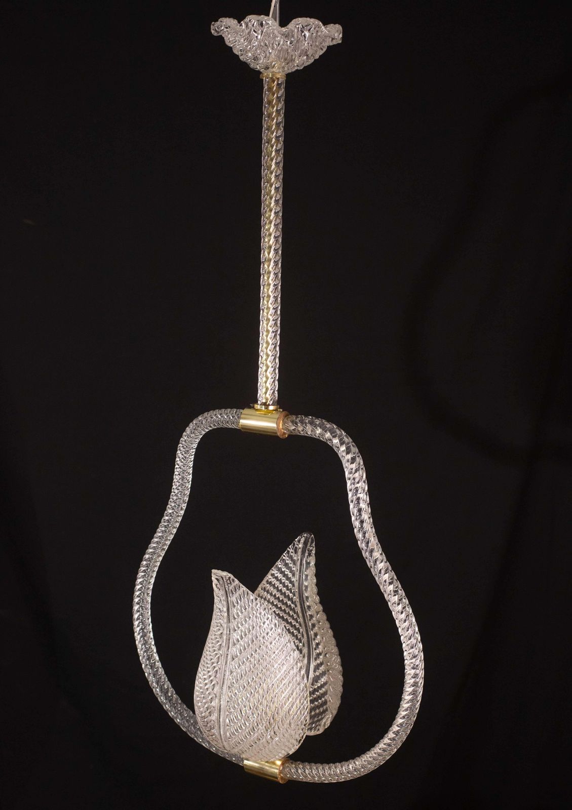 1266.0 Trasparent Jewel Murano Glass Chandelier By Barovier E Toso, 1950s photo