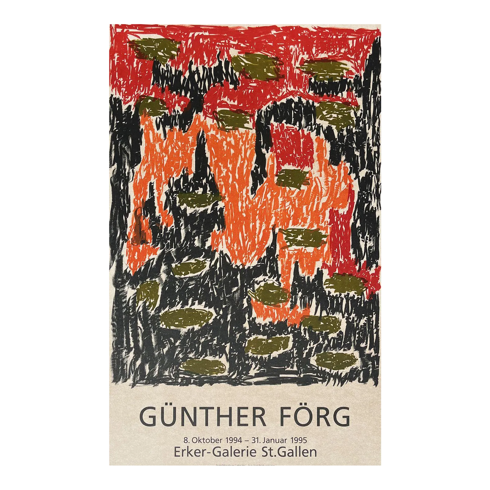 1994 Günther Förg Erker Gallery Lithograph Poster