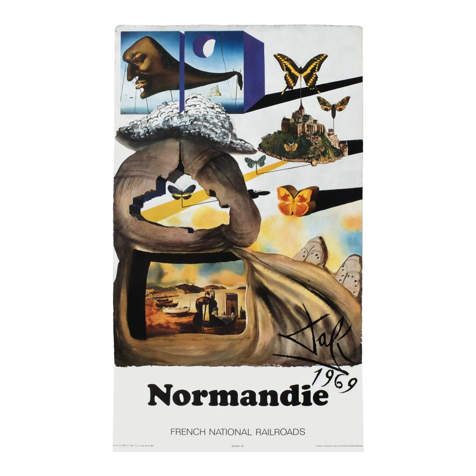 1969 Salvador Dali Normandie (Large) Sncf Poster