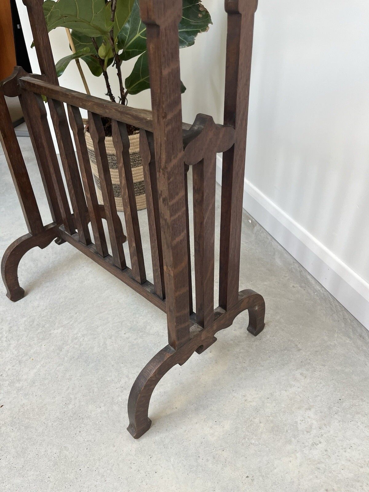 Asymmetric Arts & Crafts Oak Towel Rail photo furniture