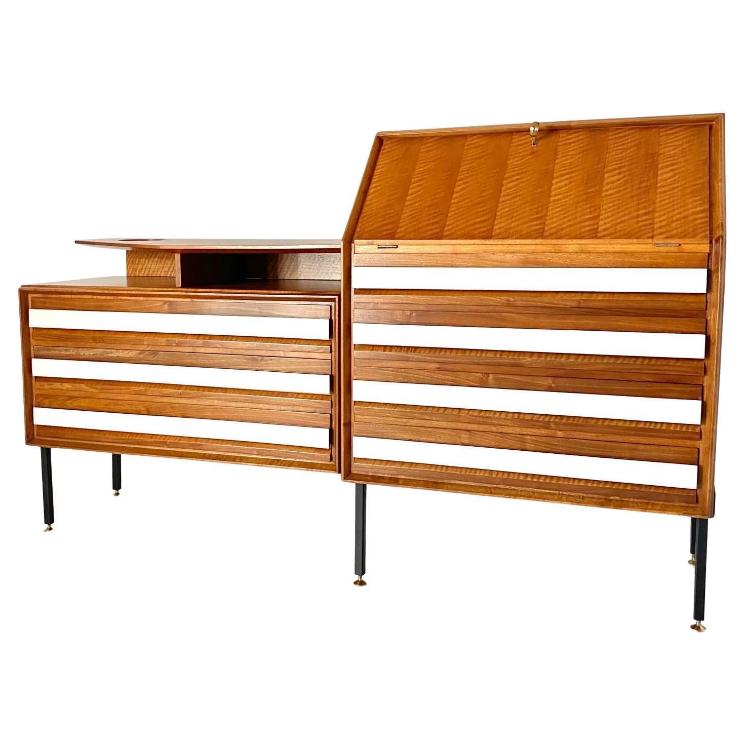 photo buy Midcentury Modern Sideboard With Drawers In The Style Of Gio Ponti, Consorzio Esposizione Mobili Cantu, Italy 1960