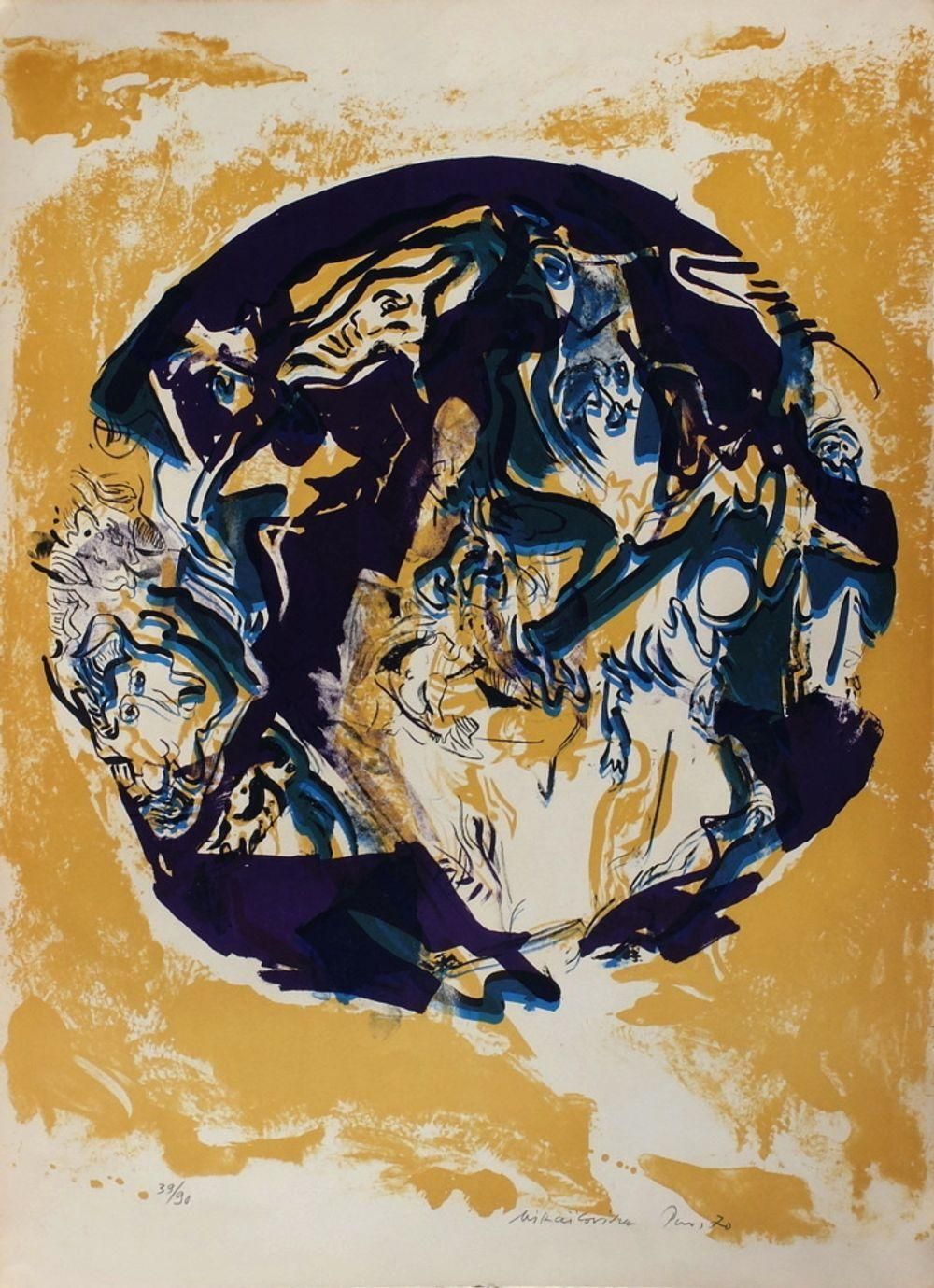 1970 Milorad Mihailovitch Personnages Lithograph photo for sale