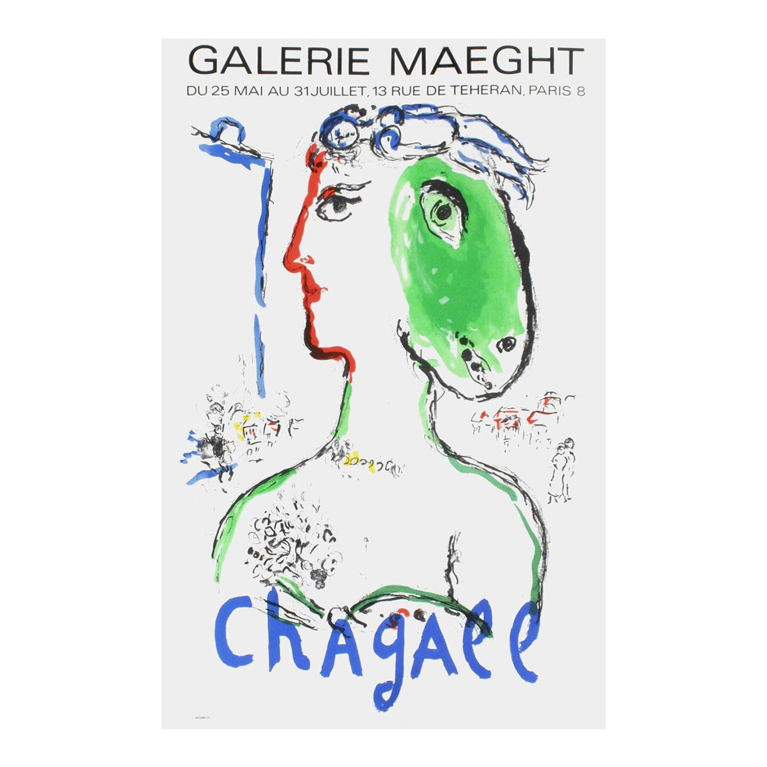 1972 Marc Chagall Maeght Gallery Exhibition Lithograph Poster
