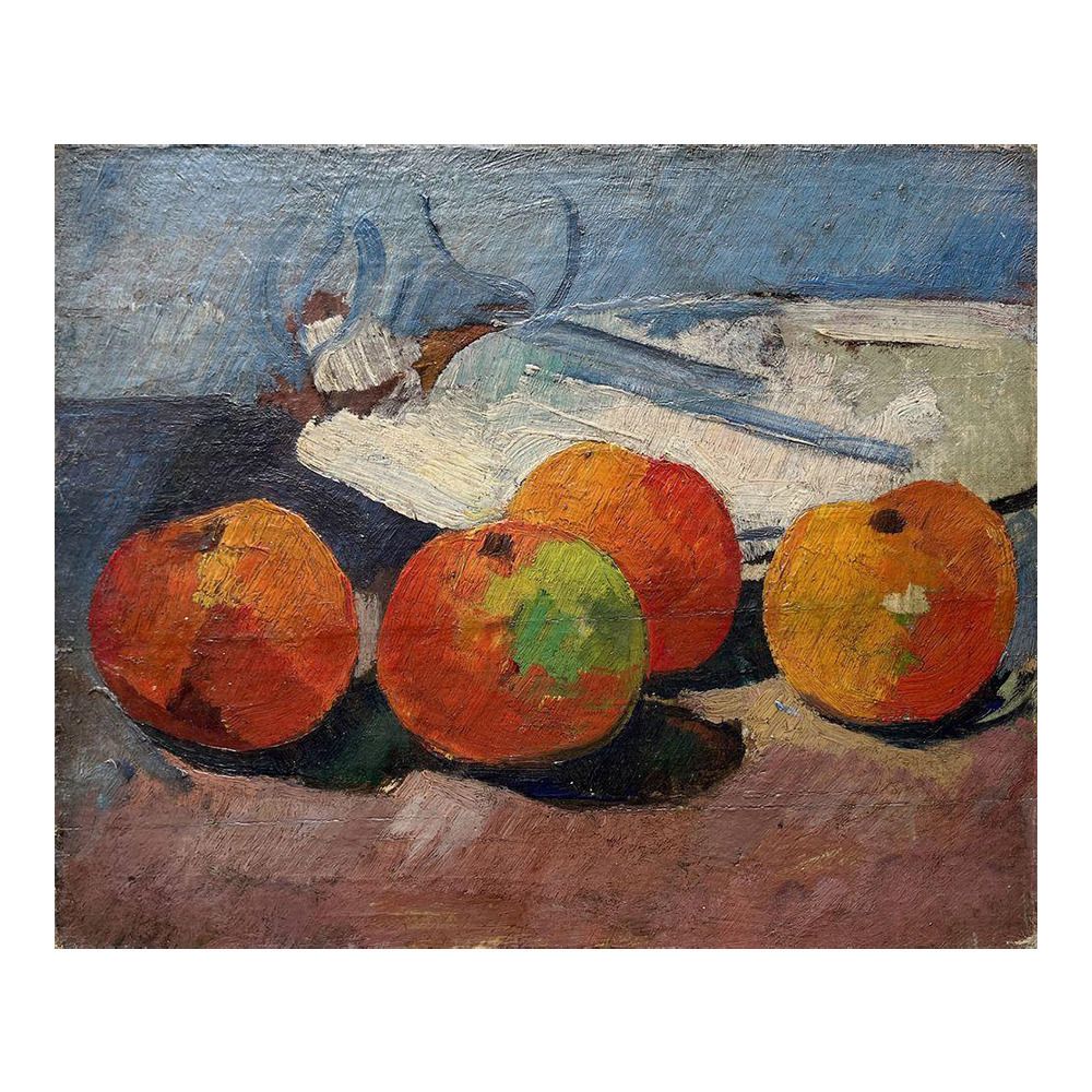 1930s René Durey Still Life With Fruits Oil On Canvas