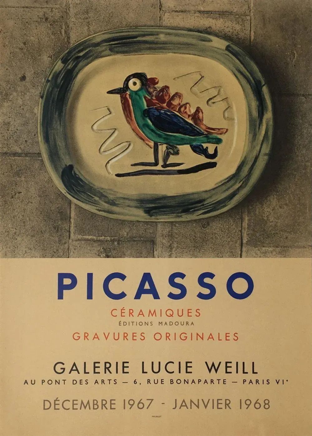 1967 Pablo Picasso Lucie Weill Gallery Poster photo furniture