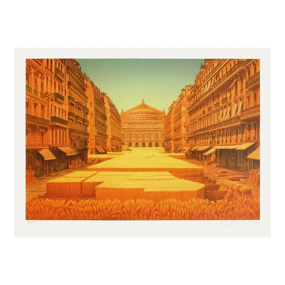 1980s Michel Dubre Opera Avenue Paris Lithograph